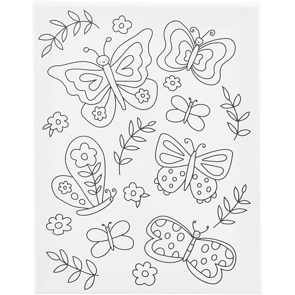 Creativ Company Mal-Leinwand mit Aufdruck Schmetterlinge T 16 cm Größe 24x30 cm 360 g 1 Stk