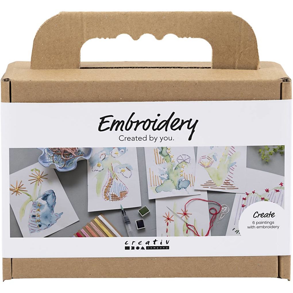 Creativ Company Mini Kreativ Set Sticken Gemälde mit Stickerei sortierte Farben