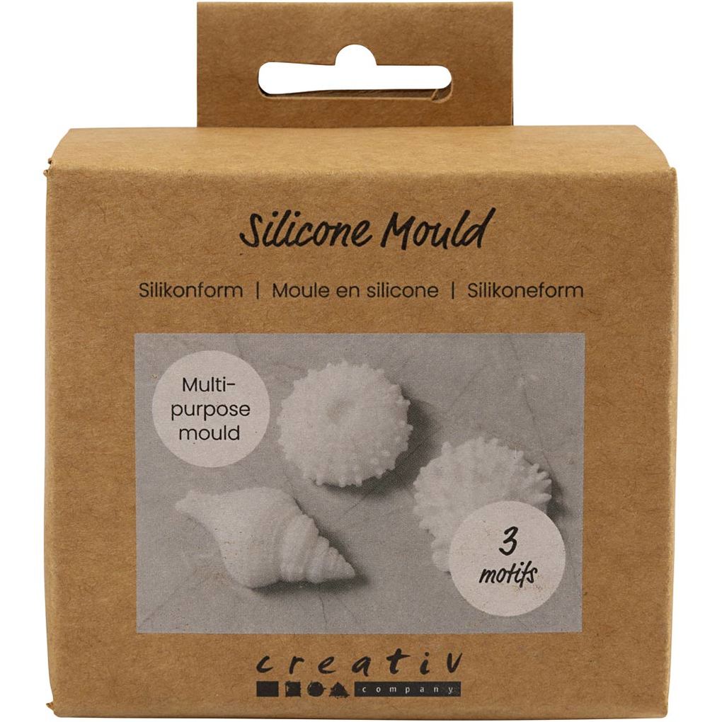 Creativ Company Silikonform Seeigel Schneckenmuschel Muschel H 15-2 cm D 35-6 cm 3 Stk