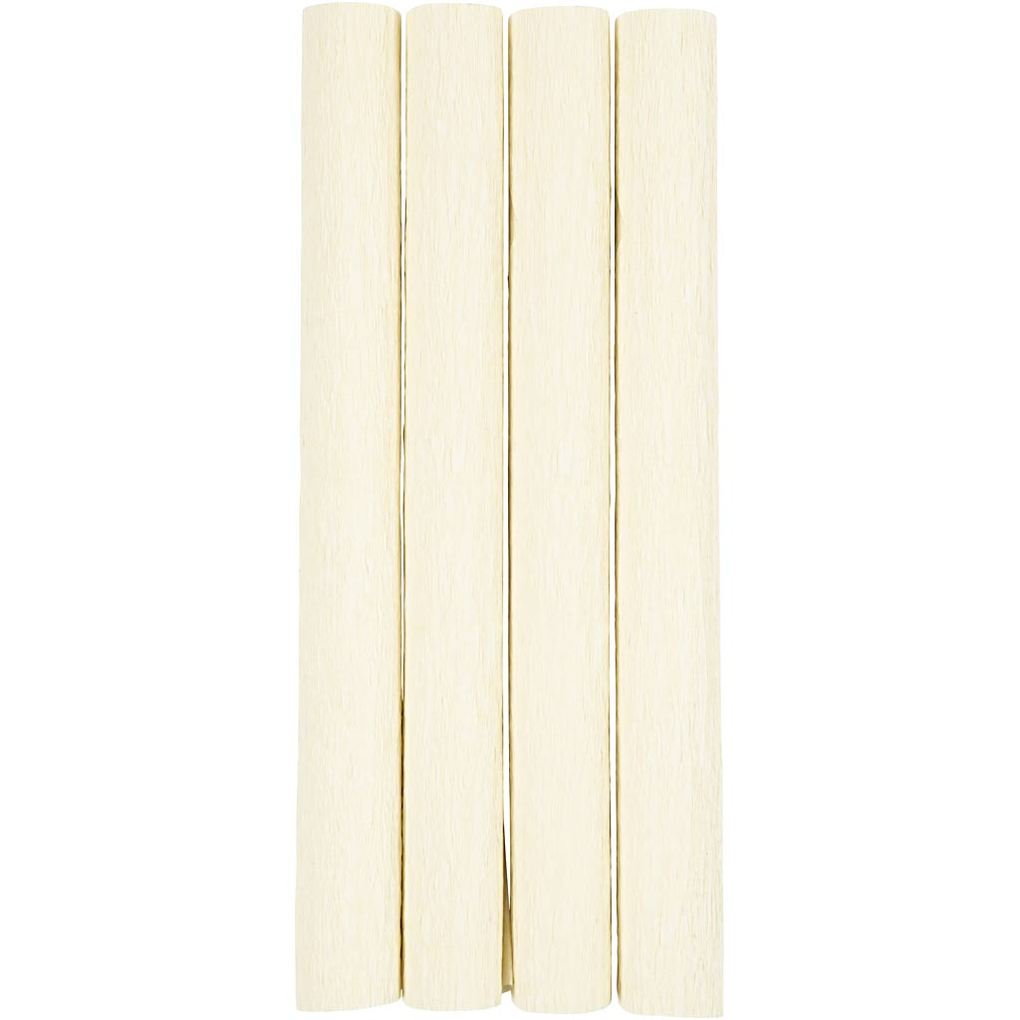 Creativ Company Krepppapier Blatt 25x60 cm Kreppanteil: 180% 105 g Creme 4 Blatt