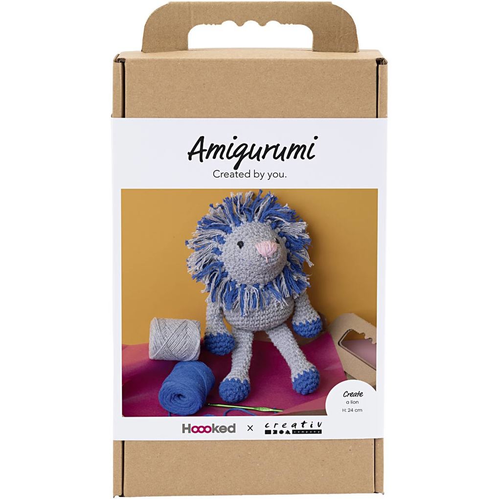 Creativ Company Kreativ Set Amigurumi Löwe Marineblau Hellgrau