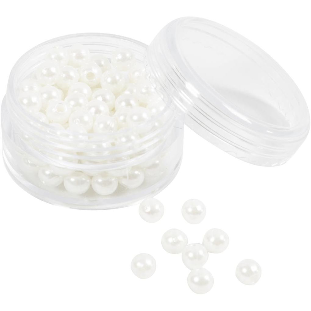 Creativ Company Wachsperlen D 5 mm Lochgröße 17 mm Perlmutt 110 Stk