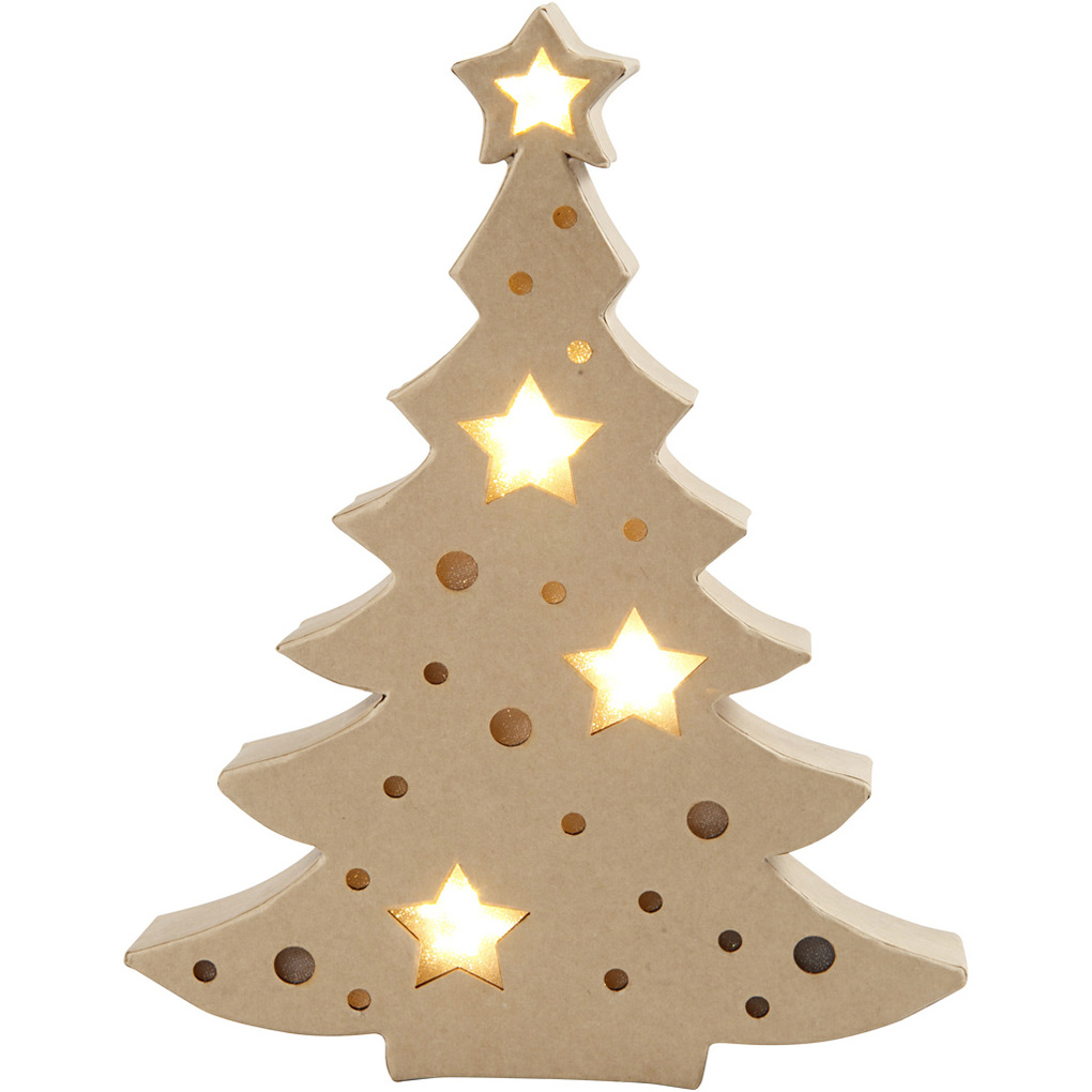 Creativ Company Leuchtende Pappmaché-Figur Weihnachtsbaum H 27 cm T 4 cm B 215 cm 1 Stk