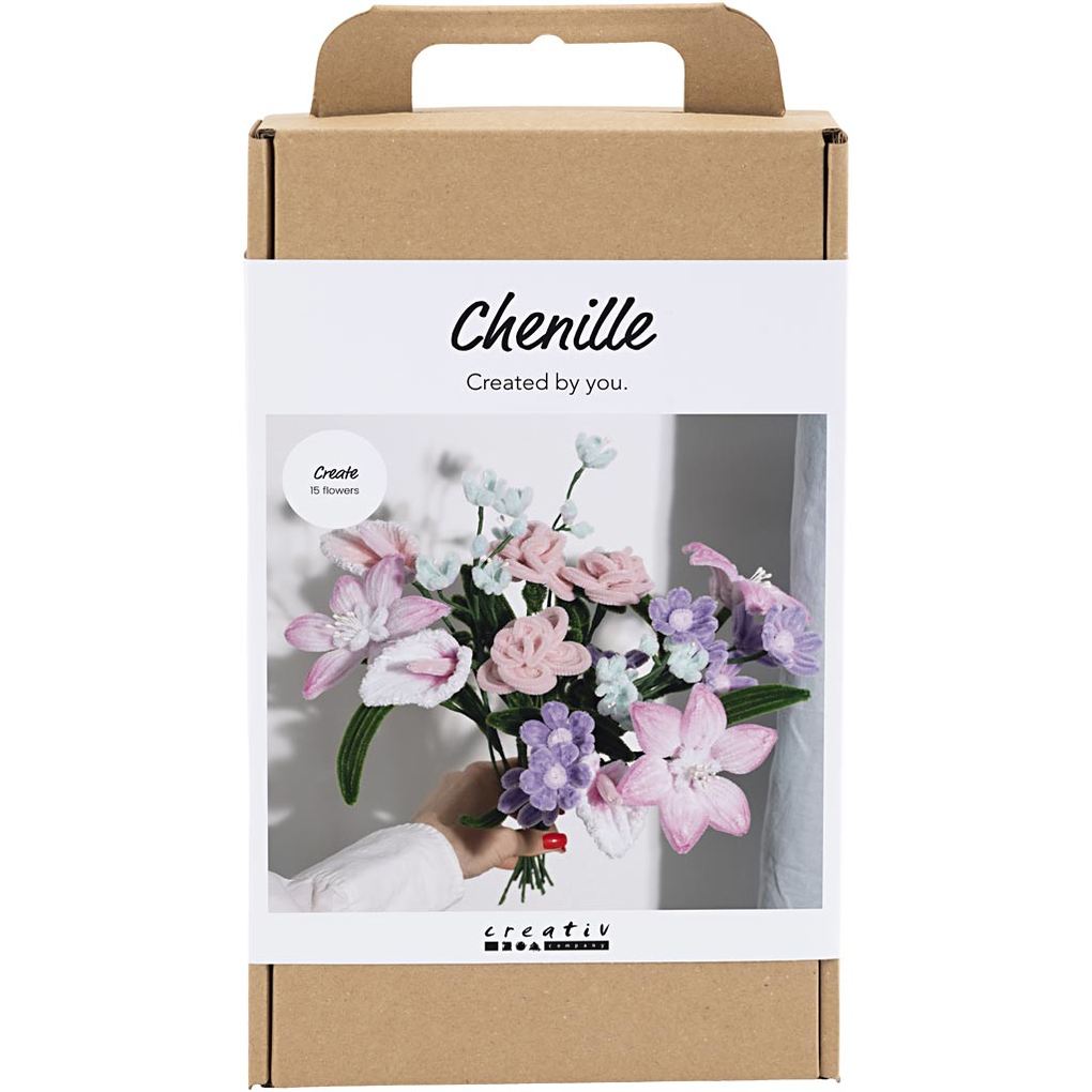 Creativ Company Kreativ Set Blumen aus Pfeifenreinigern Blumen Pastellfarben