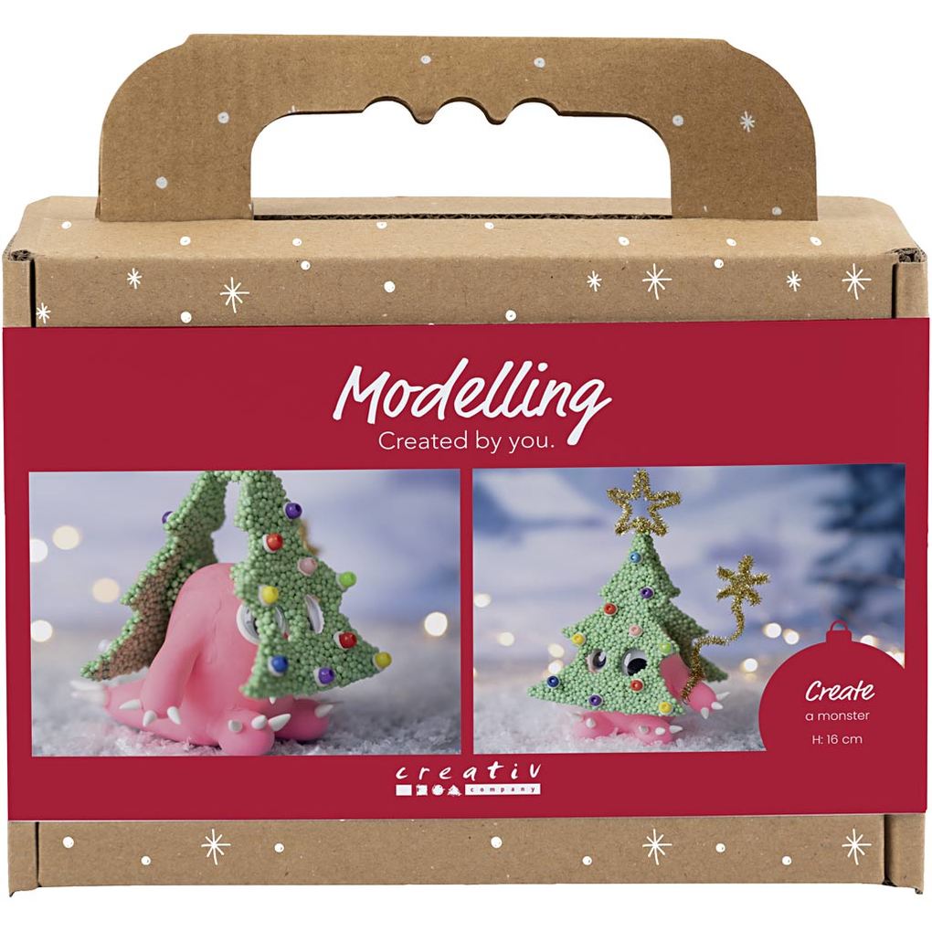 Creativ Company Mini Kreativ Set Modellieren Weihnachtsbaummonster sortierte Farben