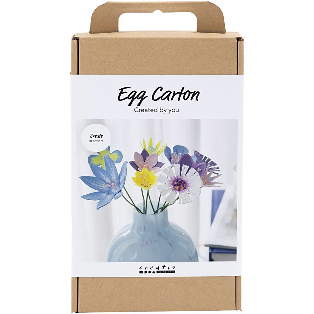 Creativ Company Kreativ Set Eierkarton-Blumen Pastellfarben