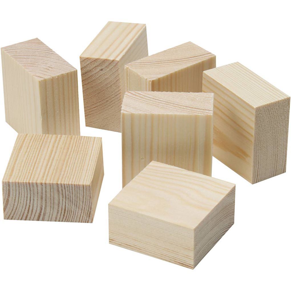 Creativ Company Holzblöcke/Füße Größe 4x4x2 cm 50 Stk/ 1 Btl.