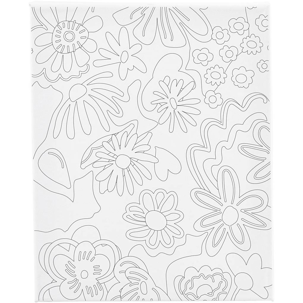 Creativ Company Mal-Leinwand mit Aufdruck Blumen T 16 cm Größe 24x30 cm 360 g 1 Stk