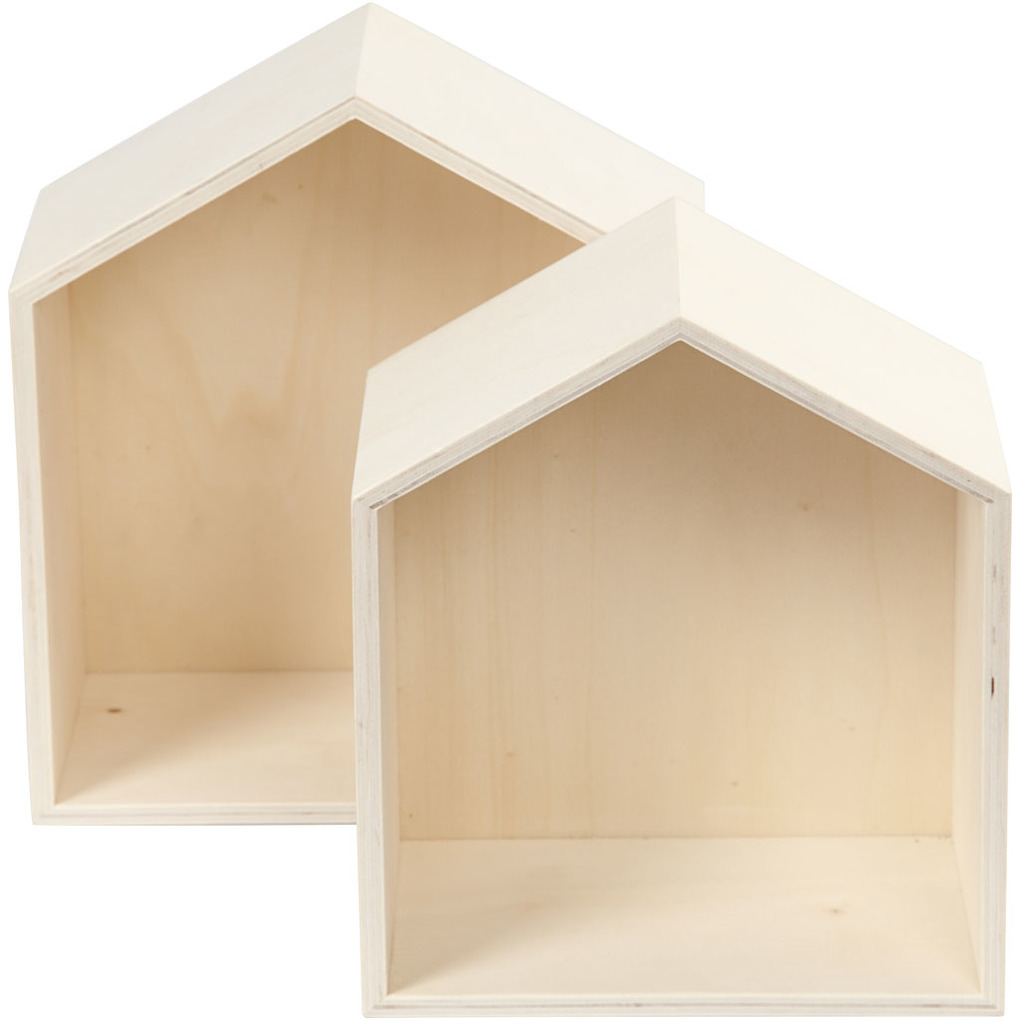 Creativ Company Aufbewahrungskästen Holz Häuser 2er Set