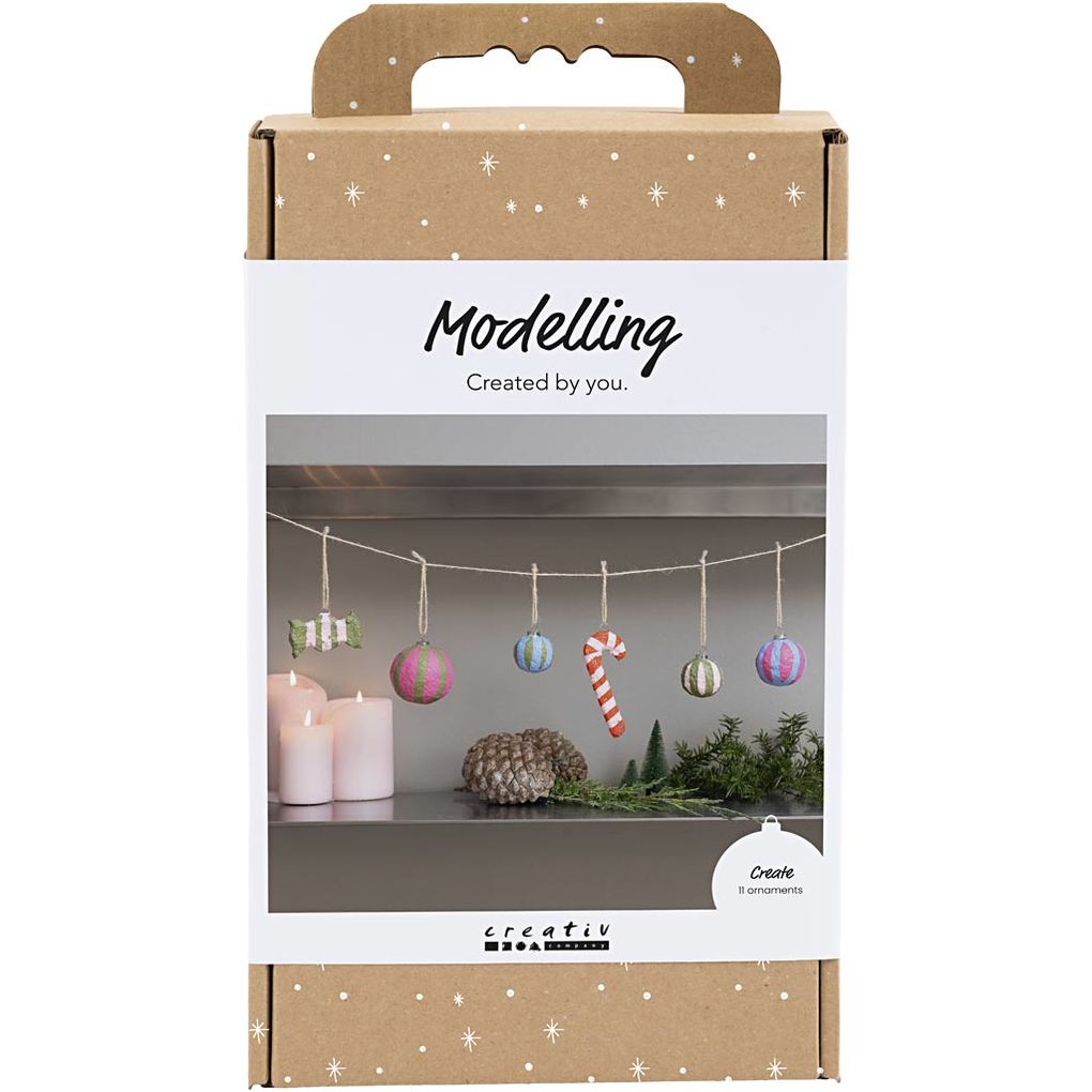Creativ Company Kreativ Set Modellieren Weihnachtsfiguren aus Zellstoff sortierte Farben