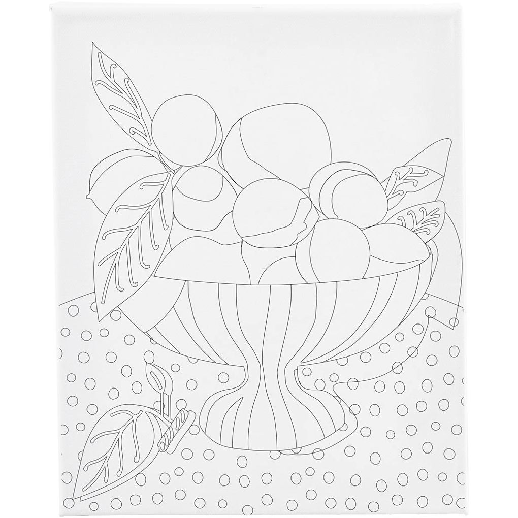 Creativ Company Mal-Leinwand mit Aufdruck Obstschale T 16 cm Größe 24x30 cm 360 g 1 Stk