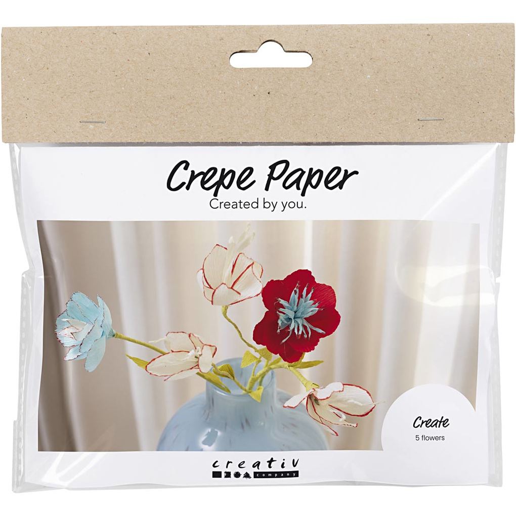 Creativ Company Mini Kreativ Set Krepppapier Kreppblumen Pastellfarben
