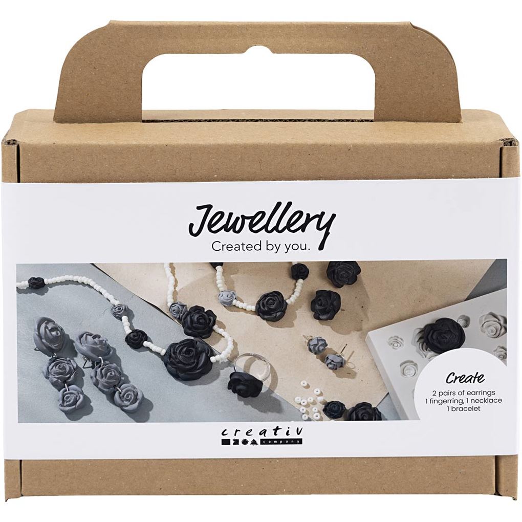 Creativ Company Mini Kreativ Set Schmuck Rosen Schwarz Schwarz/Weiß Weiß