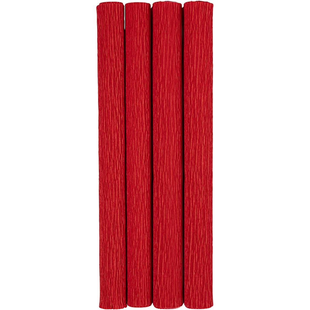 Creativ Company Krepppapier Blatt 25x60 cm Kreppanteil: 180% 105 g Rot 4 Blatt