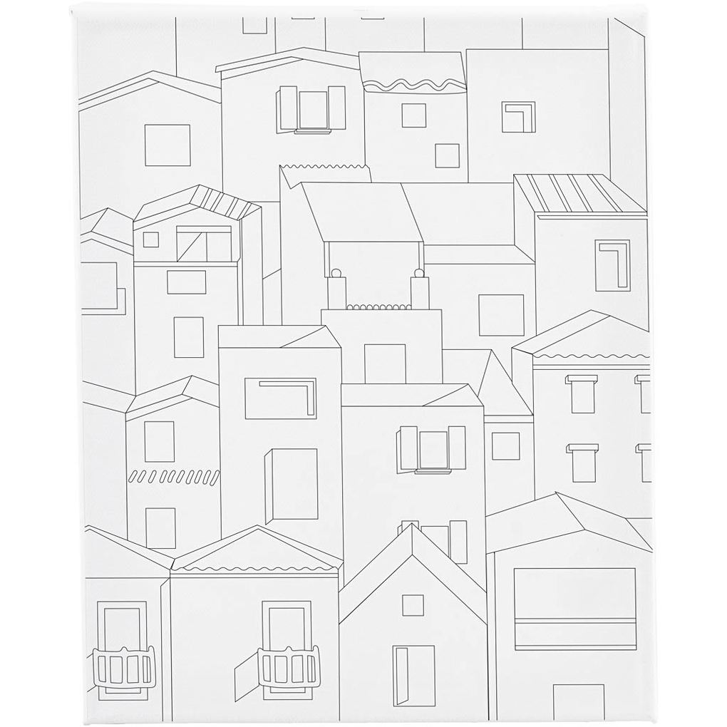 Creativ Company Mal-Leinwand mit Aufdruck Stadt T 16 cm Größe 24x30 cm 360 g 1 Stk