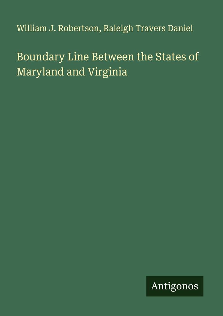 Boundary Line Between the States of Maryland and Virginia