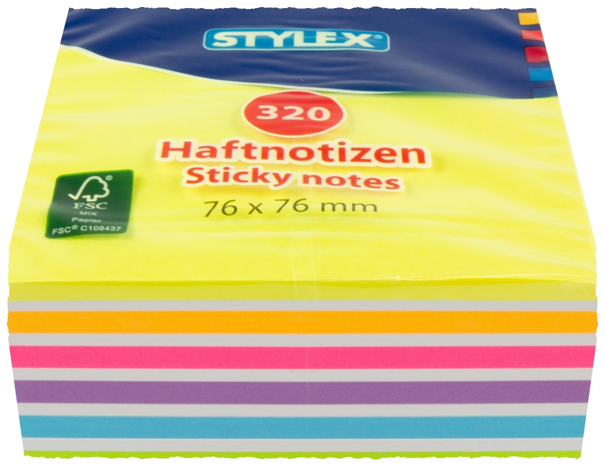 Stylex Haftnotizen Neon 76 x 76 mm 320 Blatt