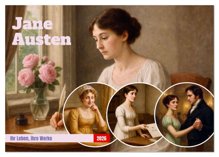Jane Austen (Wandkalender 2026 DIN A4 quer) CALVENDO Monatskalender