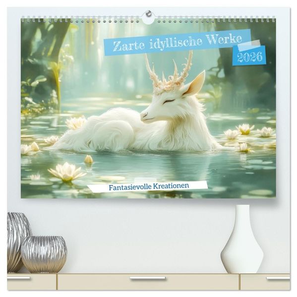 Zarte idyllische Werke - Fantasievolle Kreationen (hochwertiger Premium Wandkalender 2026 DIN A2 quer) Kunstdruck in Hochglanz