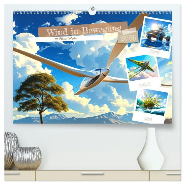 Wind in Bewegung (hochwertiger Premium Wandkalender 2026 DIN A2 quer) Kunstdruck in Hochglanz