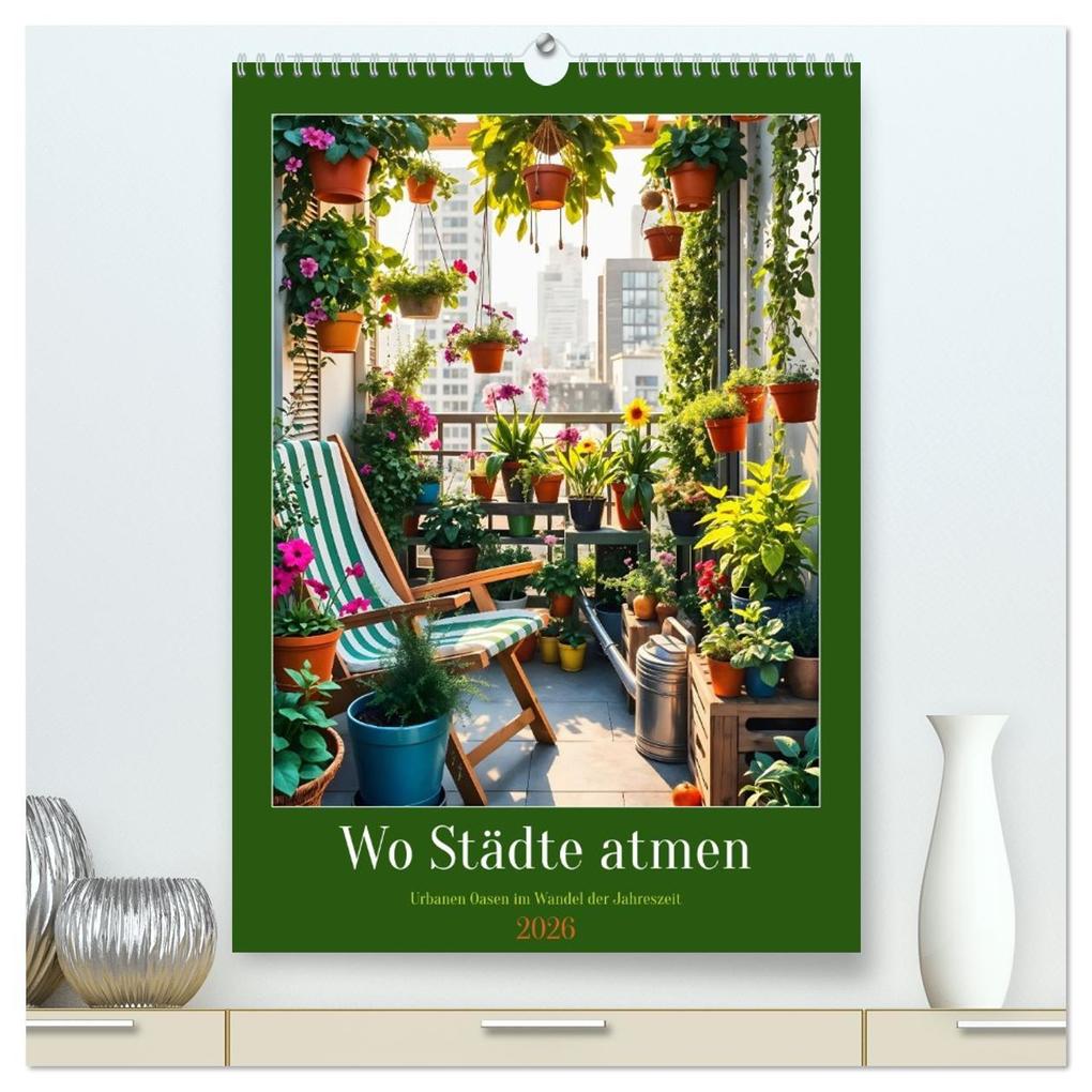Wo Städte atmen - Urbanen Oasen im Wandel der Jahreszeit (hochwertiger Premium Wandkalender 2026 DIN A2 hoch) Kunstdruck in Hochglanz