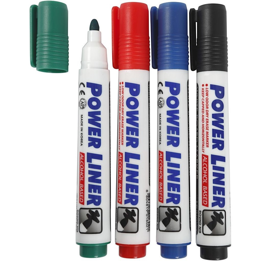 Creativ Company Whiteboard Marker Strichstärke 4 mm Schwarz Blau Grün Rot 4er Set