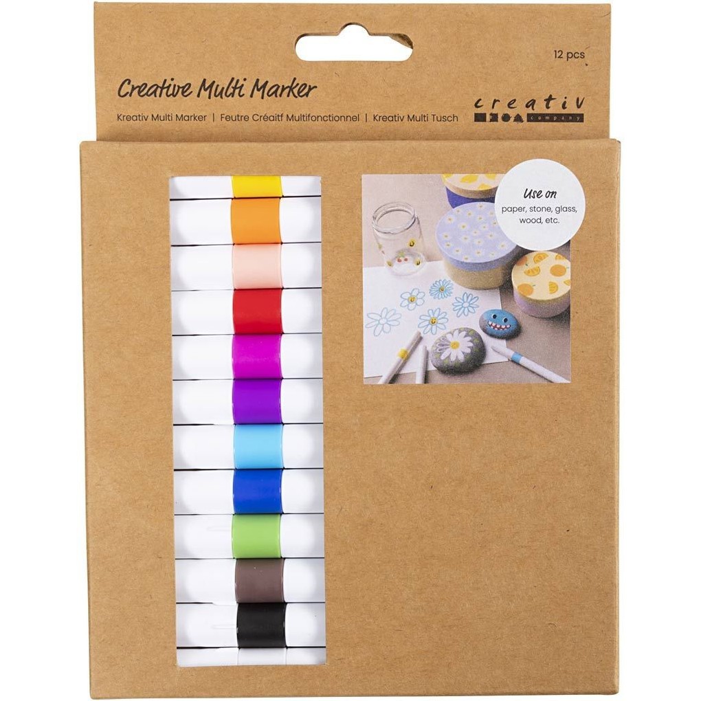 Creativ Company Kreativ Multi Marker Strichstärke 4 mm sortierte Farben 12 Stk