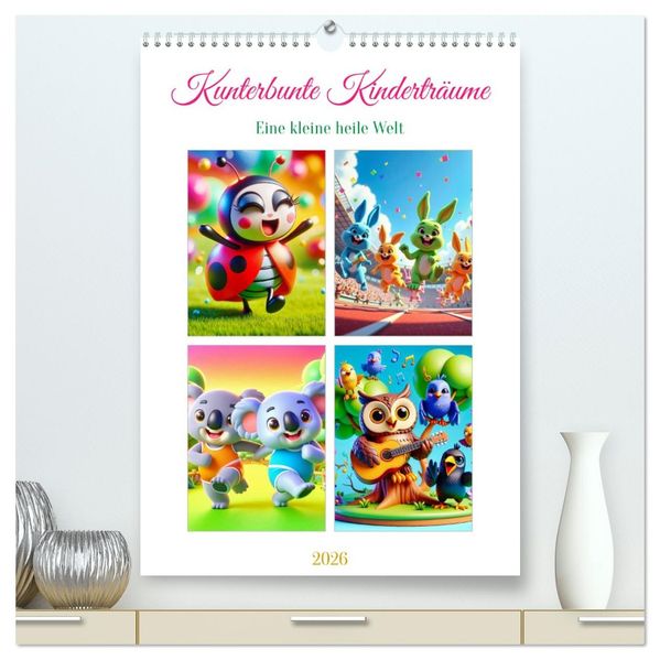 Kunterbunte Kinderträume (hochwertiger Premium Wandkalender 2026 DIN A2 hoch) Kunstdruck in Hochglanz