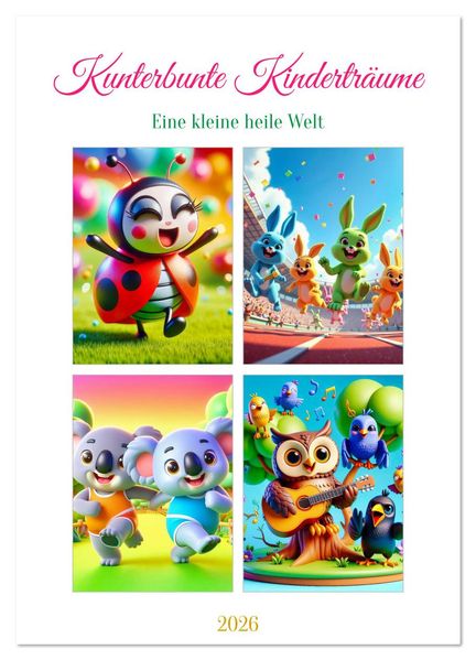 Kunterbunte Kinderträume (Wandkalender 2026 DIN A3 hoch) CALVENDO Monatskalender