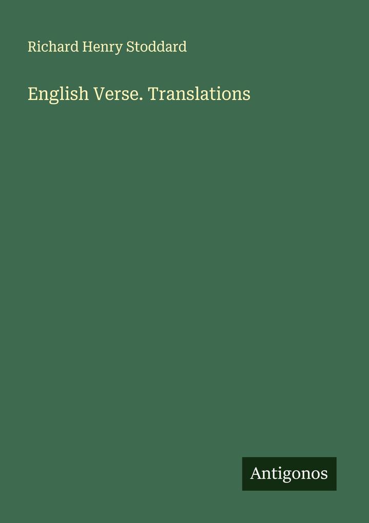 English Verse. Translations