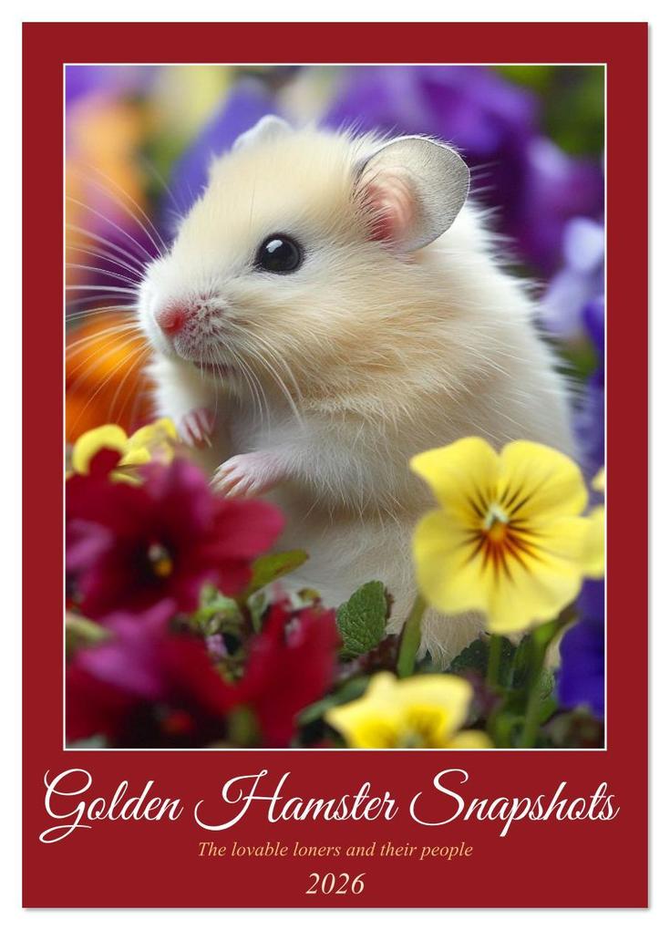 Golden Hamster Snapshots (Wall Calendar 2026 DIN A3 portrait) CALVENDO 12 Month Wall Calendar