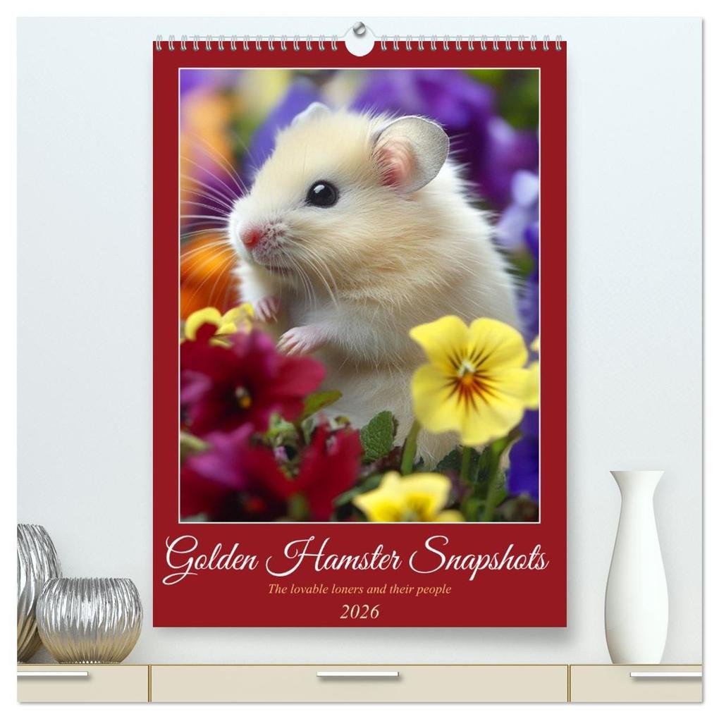 Golden Hamster Snapshots (High Quality Premium Wall Calendar 2026 DIN A2 portrait)CALVENDO 12 Month Wall Calendar