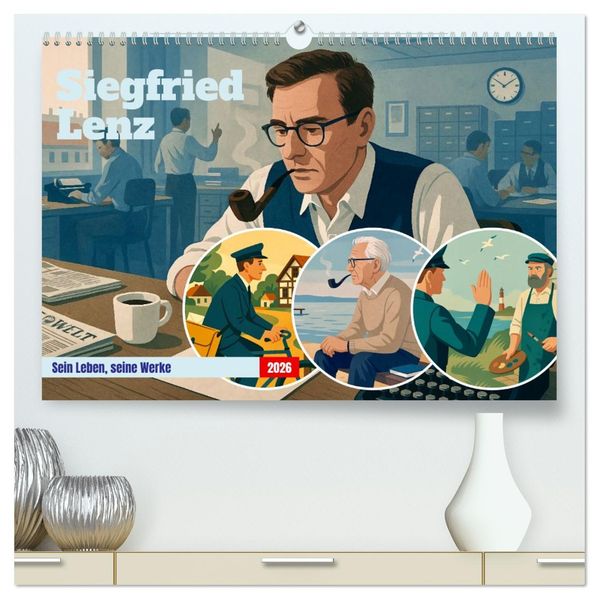 Siegfried Lenz (hochwertiger Premium Wandkalender 2026 DIN A2 quer) Kunstdruck in Hochglanz