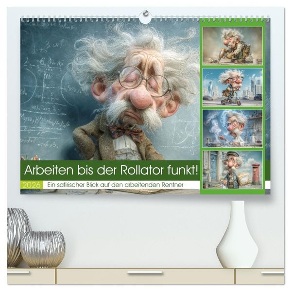 Arbeiten bis der Rollator funkt! (hochwertiger Premium Wandkalender 2026 DIN A2 quer) Kunstdruck in Hochglanz