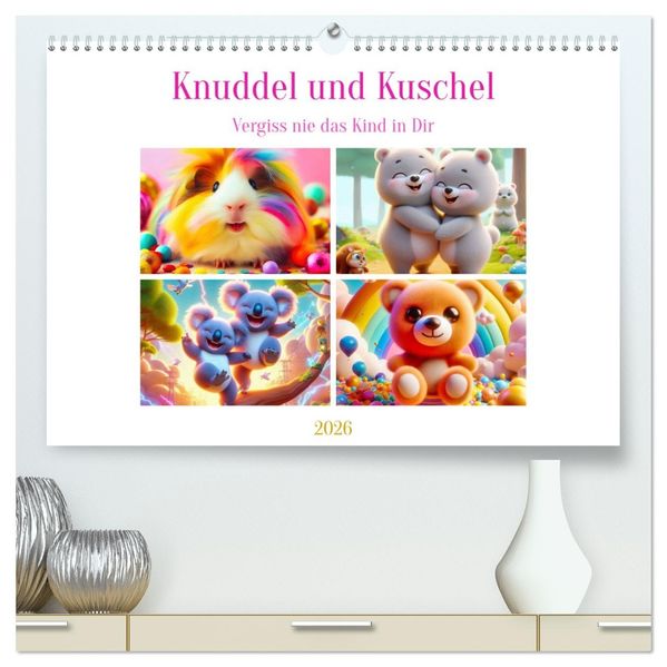 Knuddel und Kuschel (hochwertiger Premium Wandkalender 2026 DIN A2 quer) Kunstdruck in Hochglanz