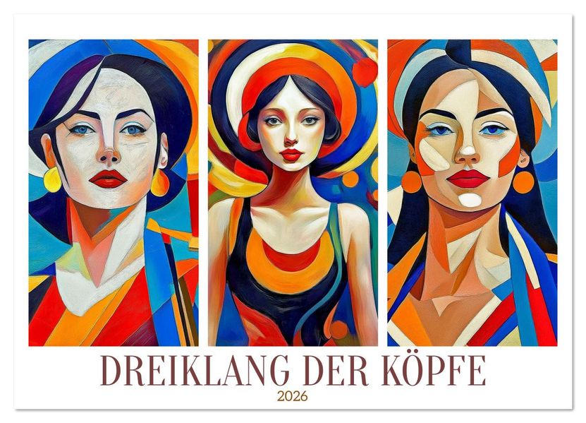Dreiklang der Köpfe (Wandkalender 2026 DIN A4 quer) CALVENDO Monatskalender