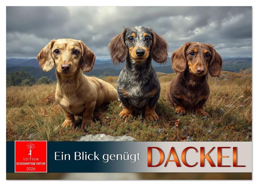 Dackel - ein Blick genügt (Wandkalender 2026 DIN A4 quer) CALVENDO Monatskalender