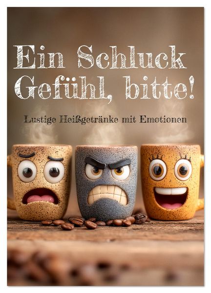 Ein Schluck Gefühl bitte! - Lustige Heißgetränke mit Emotionen (Wandkalender 2026 DIN A3 hoch) CALVENDO Monatskalender