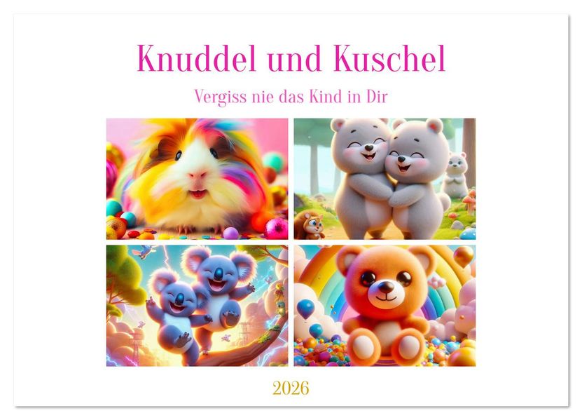 Knuddel und Kuschel (Wandkalender 2026 DIN A4 quer) CALVENDO Monatskalender