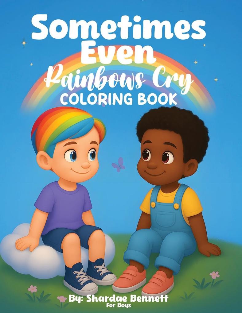 Sometimes Even Rainbows Cry Coloring Book for Boys