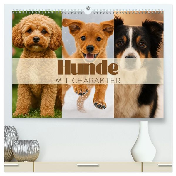 Hunde mit Charakter (hochwertiger Premium Wandkalender 2026 DIN A2 quer) Kunstdruck in Hochglanz