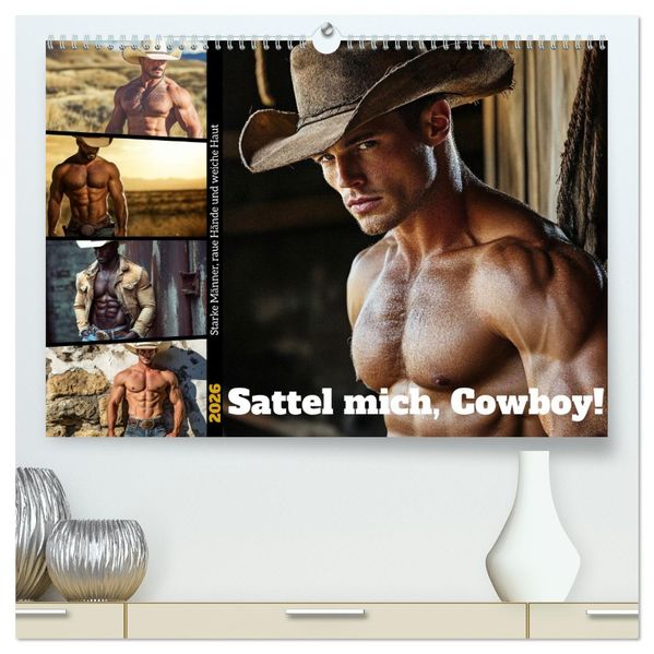 Sattel mich Cowboy! (hochwertiger Premium Wandkalender 2026 DIN A2 quer) Kunstdruck in Hochglanz