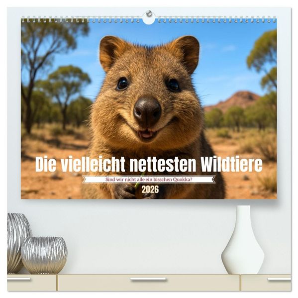 Die vielleicht nettesten Wildtiere (hochwertiger Premium Wandkalender 2026 DIN A2 quer) Kunstdruck in Hochglanz