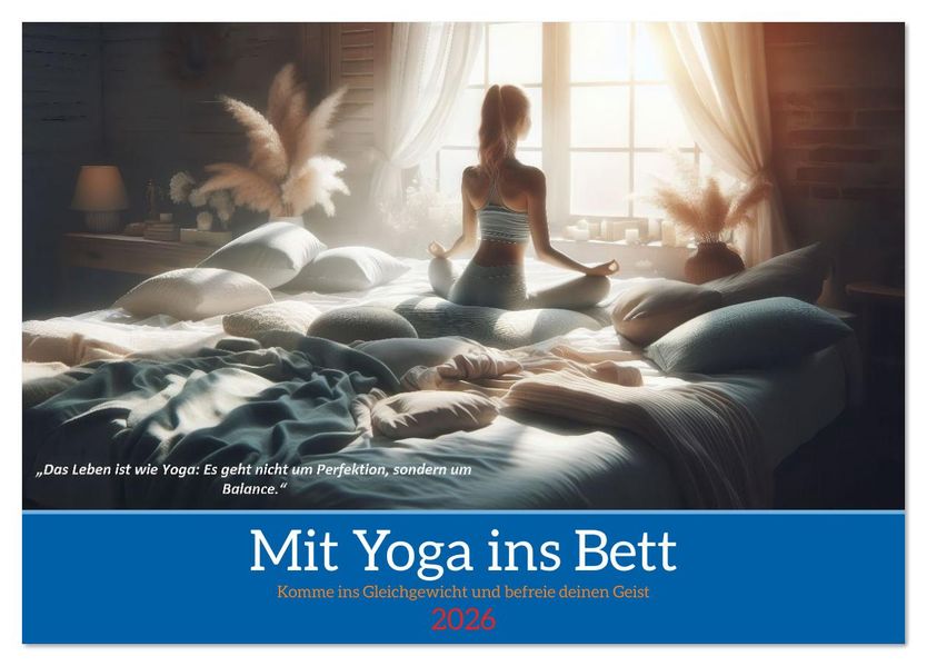 Mit Yoga ins Bett (Tischkalender 2026 DIN A5 quer) CALVENDO Monatskalender