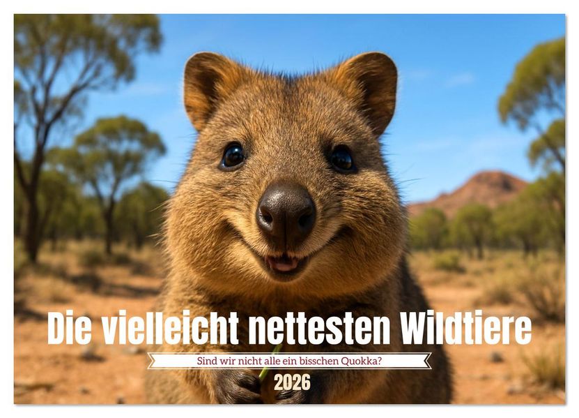 Die vielleicht nettesten Wildtiere (Wandkalender 2026 DIN A2 quer) CALVENDO Monatskalender