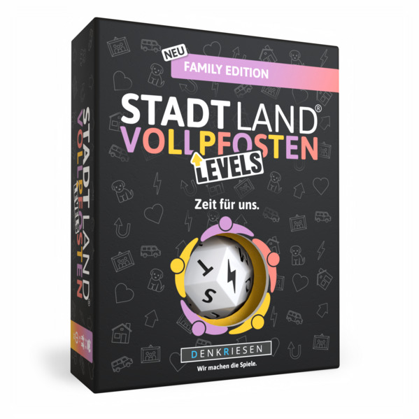 DENKRIESEN - Stadt Land Vollpfosten® Family Edition - 'Zeit für uns.' | Levels