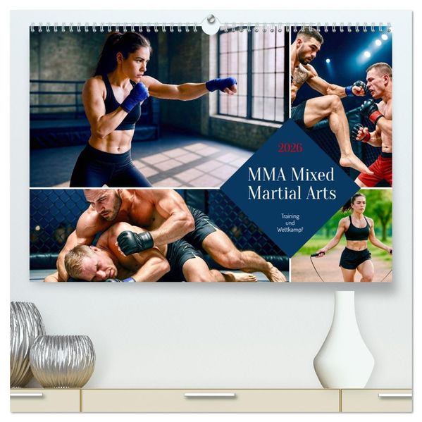 MMA Mixed Martial Arts (hochwertiger Premium Wandkalender 2026 DIN A2 quer) Kunstdruck in Hochglanz