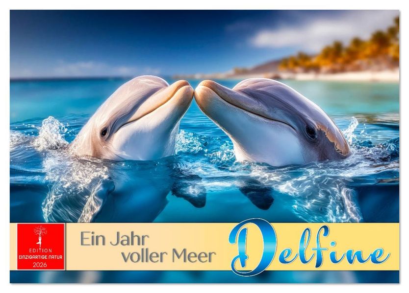 Delfine - ein Jahr voller Meer (Tischkalender 2026 DIN A5 quer) CALVENDO Monatskalender