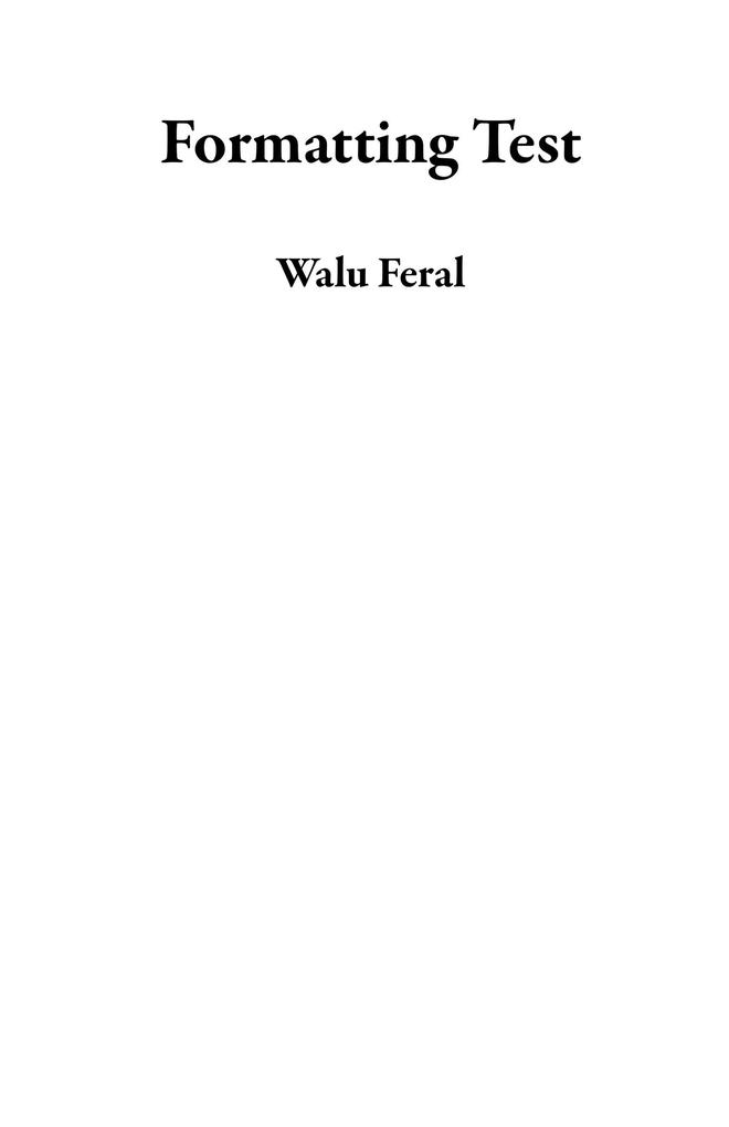 Formatting Test