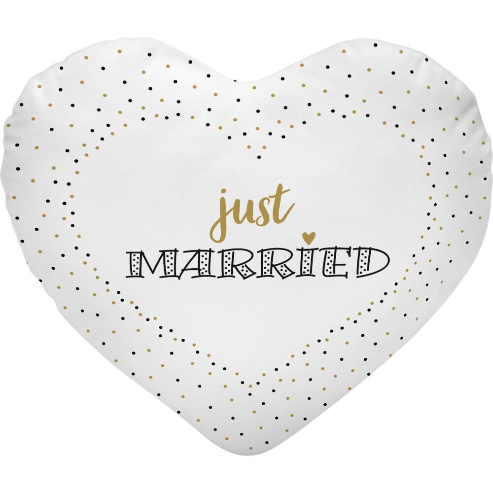 Plüschkissen Herz Just married